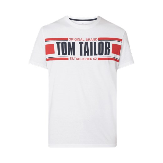 T-shirt męski biały Tom Tailor z krótkim rękawem 