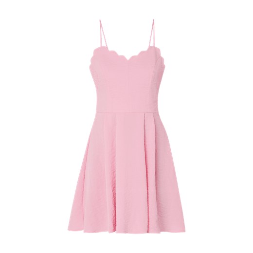 Sukienka Vila różowa mini elegancka rozkloszowana na ramiączkach bez wzorów 