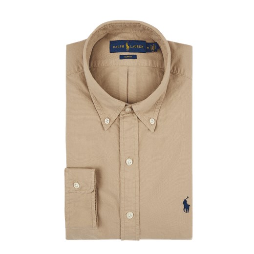 Koszula męska Polo Ralph Lauren casual bez wzorów z długim rękawem z kołnierzykiem button down 