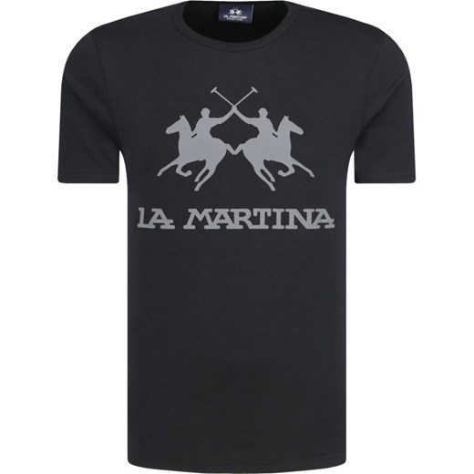 T-shirt męski La Martina z napisami z krótkimi rękawami 