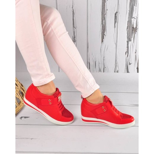 Pantofelek24.pl | Trampki sneakersy Czerwone Lucky Shoes  37 wyprzedaż pantofelek24.pl 