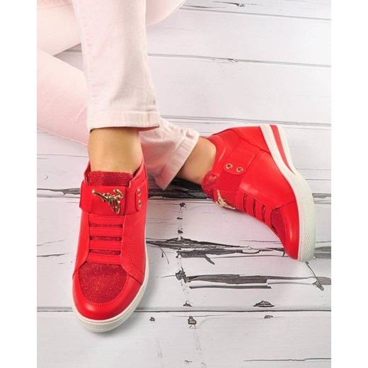 Pantofelek24.pl | Trampki sneakersy Czerwone  Lucky Shoes 37 pantofelek24.pl wyprzedaż 