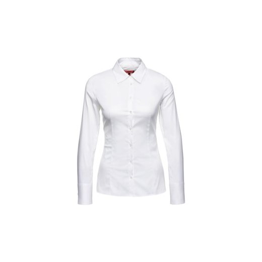Koszula damska Hugo Boss bez wzorów z długim rękawem biała elegancka 