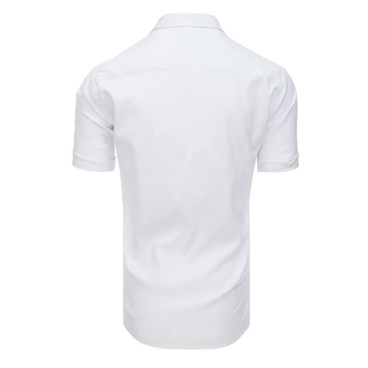 Koszula męska z krótkim rękawem biała (kx0916)  Dstreet XXL wyprzedaż  