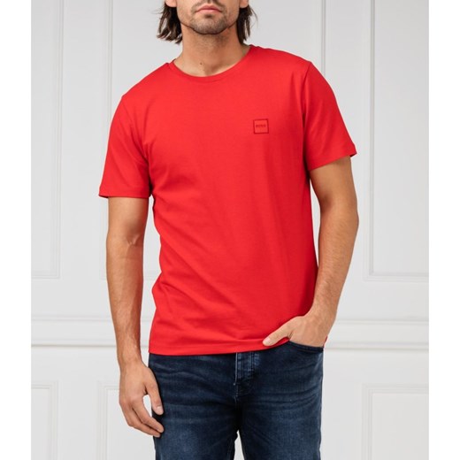 T-shirt męski czerwony Boss Casual z krótkimi rękawami 
