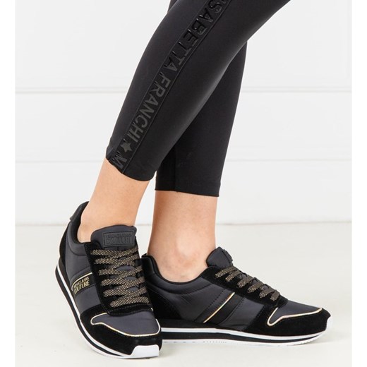 Buty sportowe damskie granatowe Versace Jeans na fitness adidas stella mccartney skórzane na płaskiej podeszwie bez wzorów 