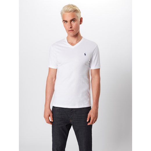 T-shirt męski Polo Ralph Lauren z bawełny biały z krótkim rękawem 