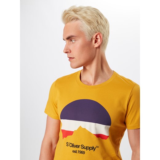 T-shirt męski S.Oliver pomarańczowa z napisami 