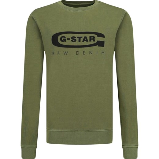 Bluza męska zielona G-Star Raw z napisem jesienna 