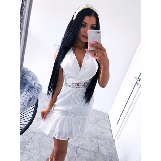 Biała sukienka BOHO "NELA" Divinostyle L