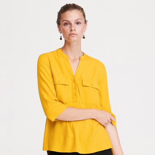 Reserved - Wiskozowa bluzka z kieszeniami - Żółty Reserved  38 
