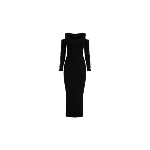 Sukienka Guess czarna z długim rękawem z okrągłym dekoltem 