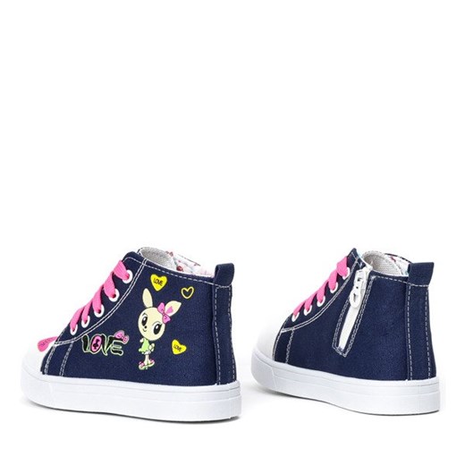 Granatowe trampki dziewczęce Rabbit - Obuwie Royalfashion.pl 29