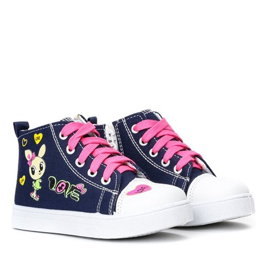 Granatowe trampki dziewczęce Rabbit - Obuwie Royalfashion.pl 30