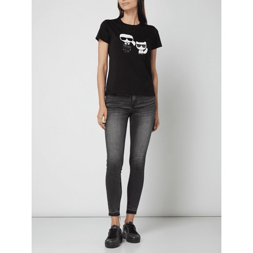 T-shirt z bawełny z nadrukiem z logo  Karl Lagerfeld S Peek&Cloppenburg 