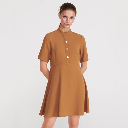 Sukienka Reserved bez wzorów pomarańczowy trapezowa 