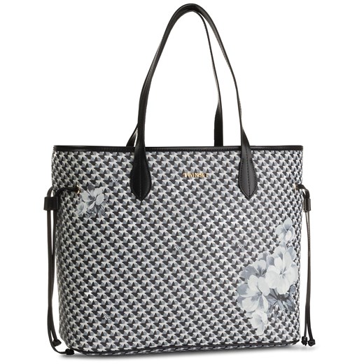 Shopper bag Twinset wielokolorowa elegancka bez dodatków z nadrukiem duża 