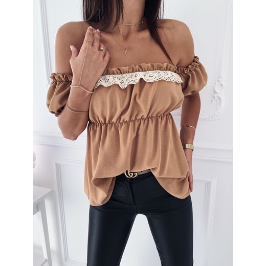 Bluzka Doria Lace camel | varlesca.pl UNI VARLESCA