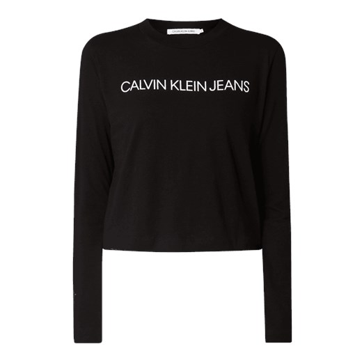 Bluzka z długim rękawem o pudełkowym kroju z nadrukiem z logo  Calvin Klein L Peek&Cloppenburg 