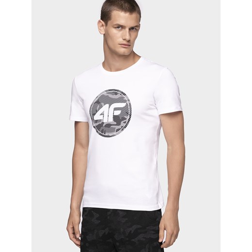 T-shirt męski TSM076 - biały   M 4F okazja 