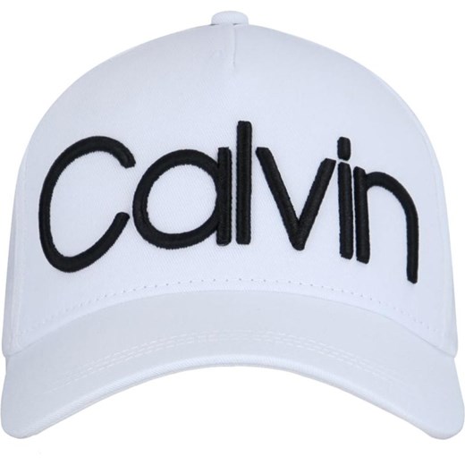 Czapka z daszkiem męska biała Calvin Klein z haftem 