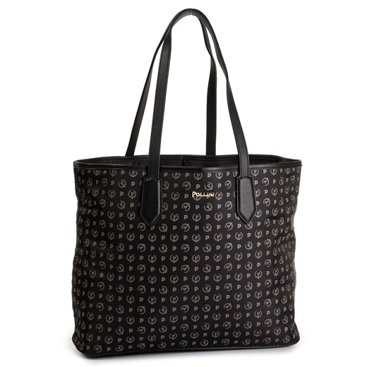 Shopper bag czarna POLLINI elegancka duża bez dodatków 