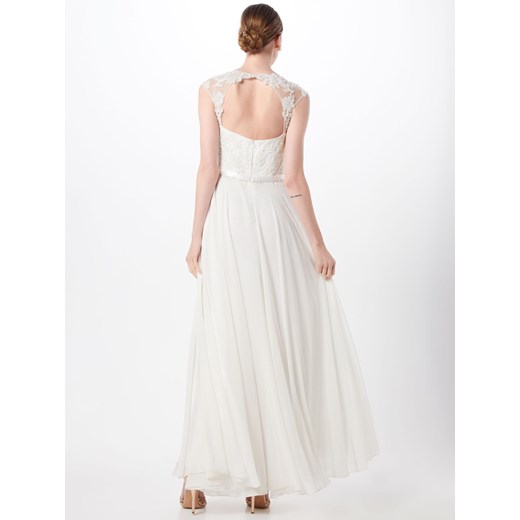 Sukienka Unique z szyfonu biała na karnawał z okrągłym dekoltem 
