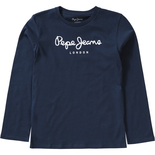 T-shirt chłopięce niebieski Pepe Jeans z długim rękawem z jerseyu 