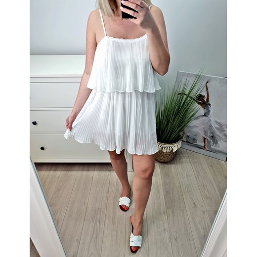 Sukienka plisowana mini WHITE (S)   M MON BOUTIQUE
