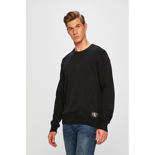 Sweter męski Calvin Klein czarny gładki 