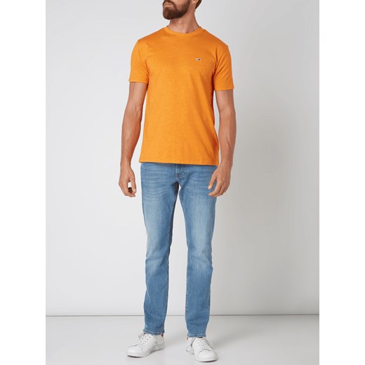 T-shirt męski Tommy Jeans pomarańczowa z krótkimi rękawami 
