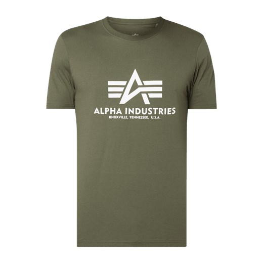 T-shirt męski Alpha Industries z krótkimi rękawami wiosenny z bawełny 