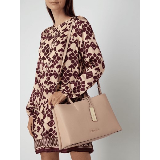 Shopper bag różowa Calvin Klein na ramię bez dodatków 