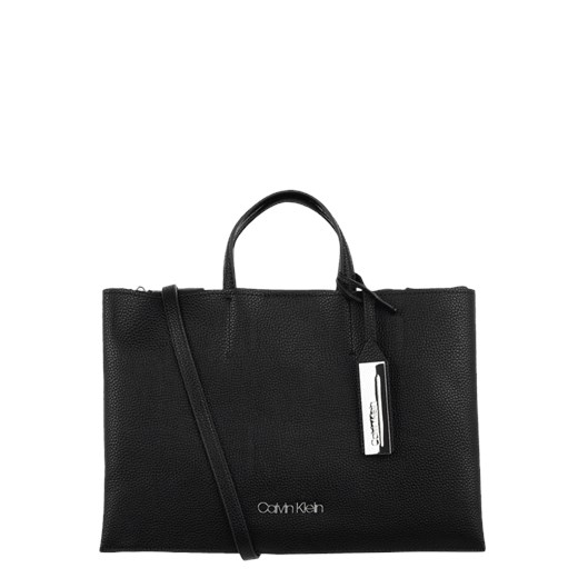 Shopper bag Calvin Klein matowa bez dodatków na ramię 