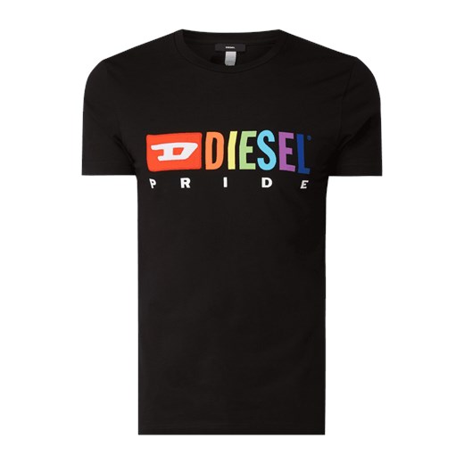 T-shirt męski czarny Diesel z krótkim rękawem 