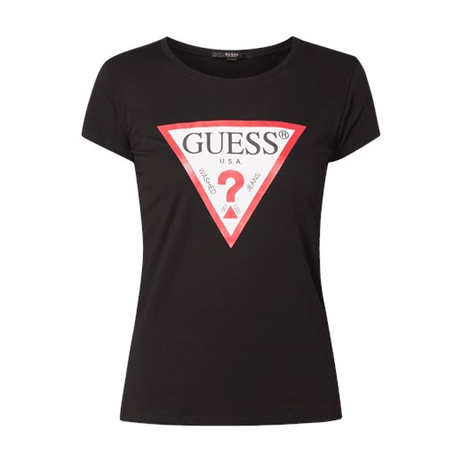 Bluzka damska Guess z krótkimi rękawami z okrągłym dekoltem casual 