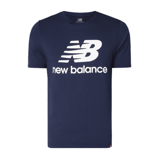 Koszulka sportowa New Balance granatowa wiosenna w nadruki 