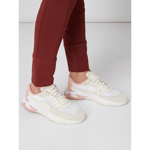 Buty sportowe damskie Puma sneakersy w stylu młodzieżowym ze skóry sznurowane bez wzorów wielokolorowe na płaskiej podeszwie 