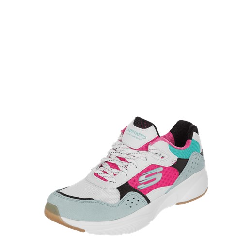 Sneakersy damskie Skechers w nadruki skórzane na platformie 