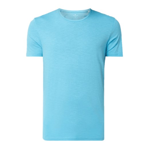 T-shirt męski Tom Tailor z jerseyu niebieski z krótkim rękawem 