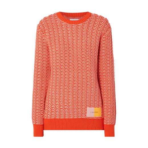 Calvin Klein sweter damski bez wzorów z okrągłym dekoltem 