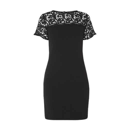 Sukienka Dorothy Perkins czarna z krótkim rękawem na spotkanie biznesowe dopasowana elegancka 