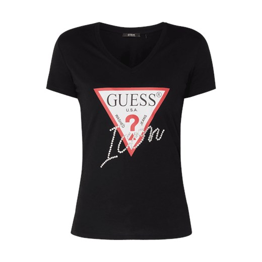 Bluzka damska Guess z dekoltem w literę v z krótkim rękawem 