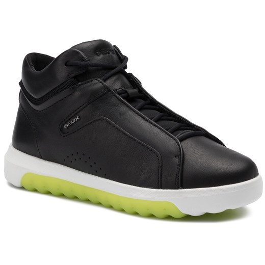 Buty sportowe damskie Geox sneakersy czarne z gumy na płaskiej podeszwie na wiosnę młodzieżowe 