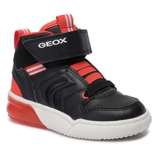 Buty zimowe dziecięce Geox trzewiki czarne bez wzorów 