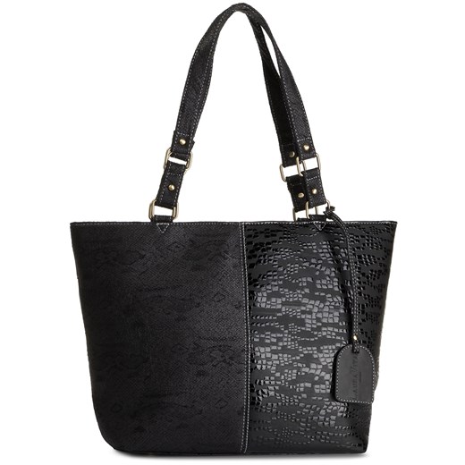 Shopper bag Laura Vita czarna elegancka matowa duża na ramię 