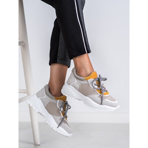 Sneakersy damskie CzasNaButy wielokolorowe bez wzorów na platformie sportowe sznurowane 