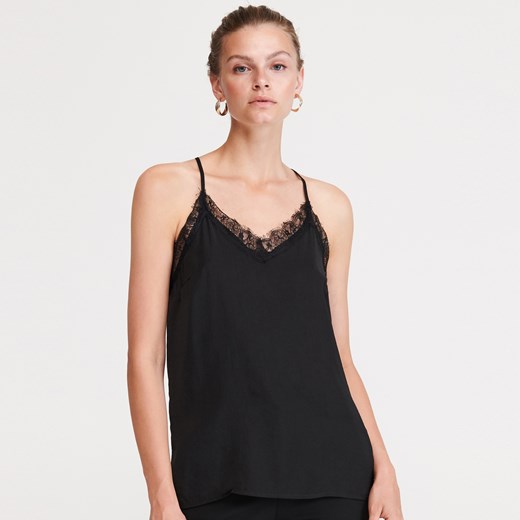 Reserved - Top z koronką - Czarny Reserved  44 