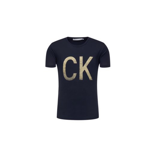 T-shirt męski granatowy Calvin Klein z krótkim rękawem 