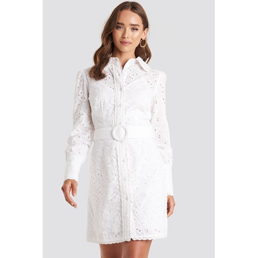 NA-KD Boho Anglaise Collar Mini Dress - White NA-KD Boho  36 NA-KD